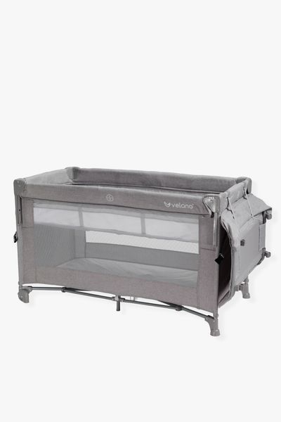 Ліжко-манеж дитяче з другим ярусом VELANO Tino, light grey 46159 фото