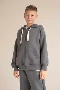 Зип-худи теплое для подростка GBI TEENS ZHT-25-1 на молнии зимнее р.146 серый 73023 фото