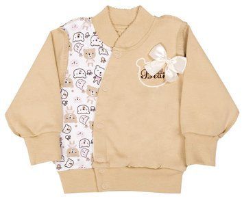 Кофточка детская для девочки "Мишки" Gabbi KF-MD демисезонная р. 56 бежевый 5388 фото