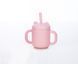 Силіконова чашка дитяча FreeOn з ручками і соломинкою, pink 46361 фото 2
