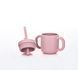 Силіконова чашка дитяча FreeOn з ручками і соломинкою, pink 46361 фото 1