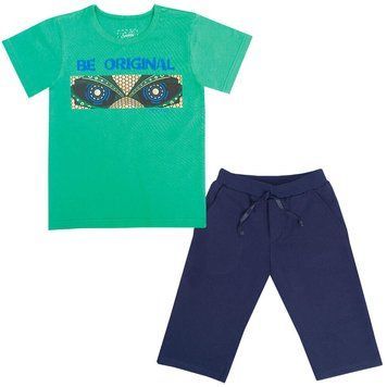 Костюм дитячий для хлопчика "Техно" Gabbi KS-19-17-2 літо р.134 зелений 11830 фото