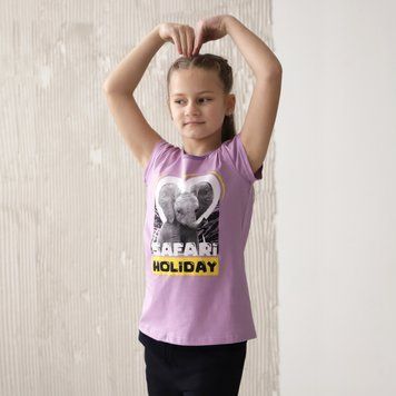 Футболка дитяча Gabbi FT-24-14 літо короткий рукав р.122 бузковий 65480 фото