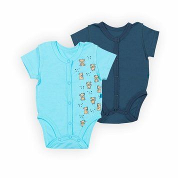 Боди детское для мальчика Gabbi BD-24- 9 лето (комплект 2шт) р. 56 бирюзовый/индиго 65437 фото