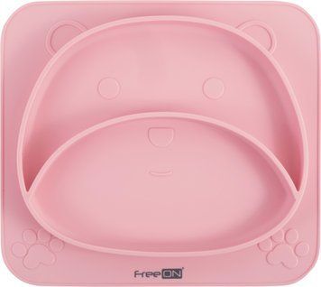 Силиконовая тарелка детская FreeON Bear, pink sf61000 фото