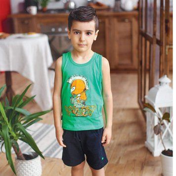 Костюм дитячий для хлопчика "Перетин епох" Gabbi KS-19-15-1 літо р.116 зелений 11471 фото
