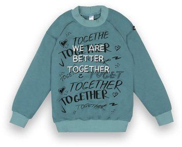 Джемпер дитячий "Together" Gabbi DG-21-91-1 двонитка демісезонний р.122 сірий/зелений 33270 фото