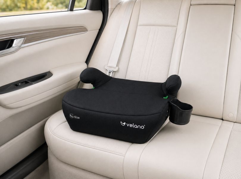 Бустер VELANO Primo i-Size 125-150 см, ISOFIX + подстаканник, black sf59509 фото