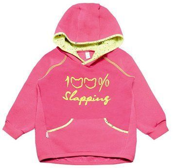 Толстовка (худи) дитяча для дівчинки "Написи" Gabbi TL-19-37 тринітка з начосом зима р.104 малиновий 16884 фото