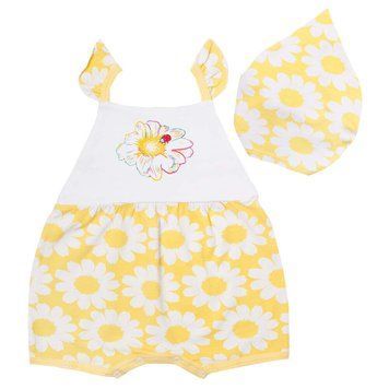 Песочник детский с ободком-косынкой для девочки "Ромашка" Gabbi PS-19-20-2 лето р. 74 желтый 10225 фото