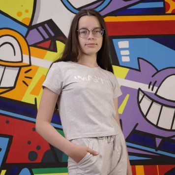 Кроп-топ підлітковий для дівчинки "Imagine" GBI TEENS літній р.140 білий меланж 59000 фото