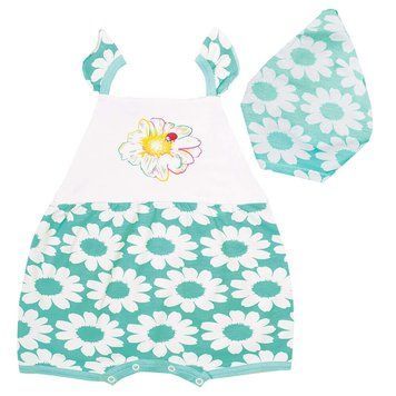 Песочник детский с ободком-косынкой для девочки "Ромашка" Gabbi PS-19-20-2 лето р. 74 ментоловый 10227 фото