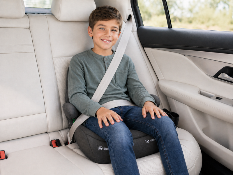 Бустер VELANO Gravo i-Size 125&ndash;150 см, ISOFIX + підстаканник, black sf59723 фото