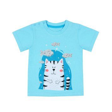 Дитяча футболка Gabbi FT-25-7 короткий рукав лето р. 92 бірюзовий 69596 фото