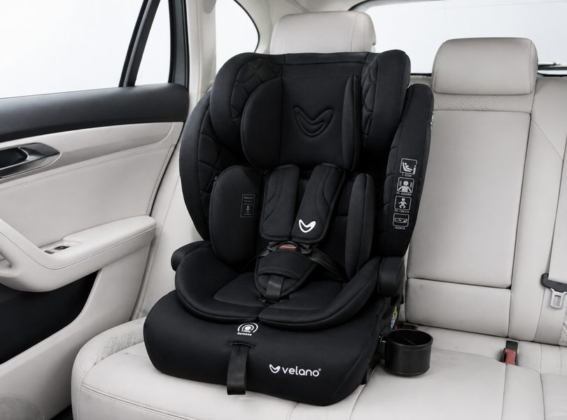 Автокрісло VELANO Flexo i-Size 76&ndash;150 см, ISOFIX + Top Tether/ремінь, black sf59726 фото