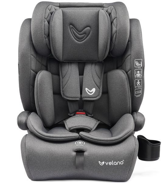 Автокрісло VELANO Flexo i-Size 76&ndash;150 см, ISOFIX + Top Tether/ремінь, grey sf59727 фото