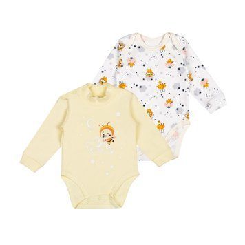 Боді дитяче для дівчинки Gabbi BD-24-16 (комплект 2 шт) демісезонне р. 80 жовтий/набивний 67882 фото