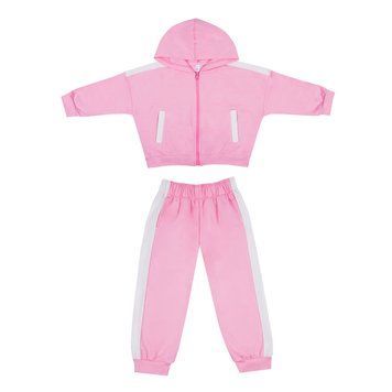 Костюм дитячий для дітей Gabbi KS-26-3 (зуп-худі, штани джогери) р.140 рожевий світлий 75237 фото