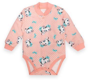Боди детское для девочек Gabbi BD-22-1-1 демисезонное р. 68 котенок розовый 35140 фото