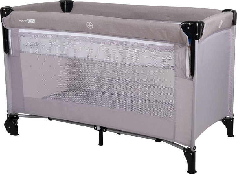 Ліжко-манеж дитяче FreeON Bedside з другим ярусом, grey 39968 фото