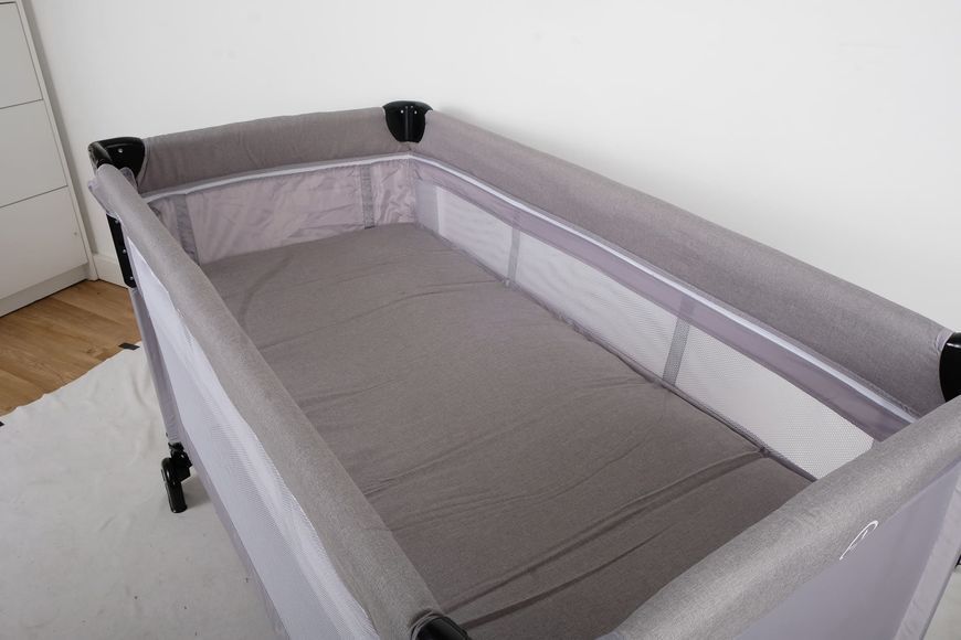 Ліжко-манеж дитяче FreeON Bedside з другим ярусом, grey 39968 фото