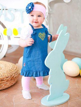 Костюм дитячий для дівчинки "Тропики" Gabbi KS-19-14-4 літо р. 80 джинс 13006 фото