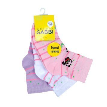 Носки детские для девочки Gabbi NSD-883/3 (комплект 3 шт) гладкие демисезонные р. 10-12 69715 фото