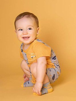 Песочник детский для мальчика "Технозавр" Gabbi PS-20-13-1 лето р. 74 горчичный 18260 фото