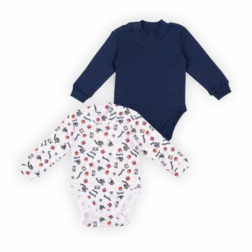 Комплект детских боди для мальчика Gabbi BD-24-5 (2шт) демисезонный р. 86 набивной/синий темный 62908 фото