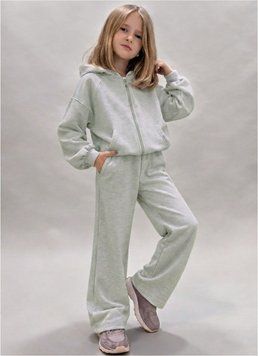 Детский костюм для девочки Gabbi KS-26-2 (зип-худи, брюки палаццо) р. 98 белый меланж 74529 фото